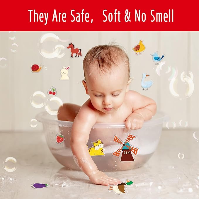 38PCS Farm Animal Jelly Stickers, Thick Window Door Clings Removable Reusable Gel Clings Decals for Kids Toddlers Adults Home Classroom Nursery Animal Party Supplies Decorations (Not Edible)