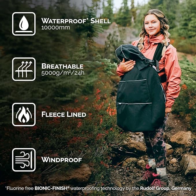 JAN & JUL Waterproof Baby Carrier Cover for Rain, Universal Fit for Car Seats and Strollers (Dusty Blue)