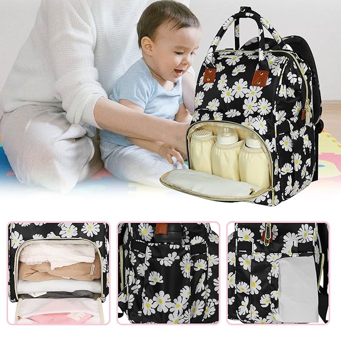 Femuar Diaper Bag Backpack Multifunction Maternity Diaper Bag for Baby Girls & Boys Large Capacity Travel Nappy Bags