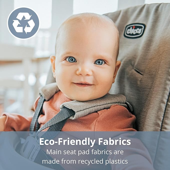 Chicco Stack® Hi-Lo 6-in-1 Multi-Use Convertible High Chair, Reclining High Chair for Babies and Toddlers Easy-Clean Baby Booster Toddler Seat Combo | Sand/Beige