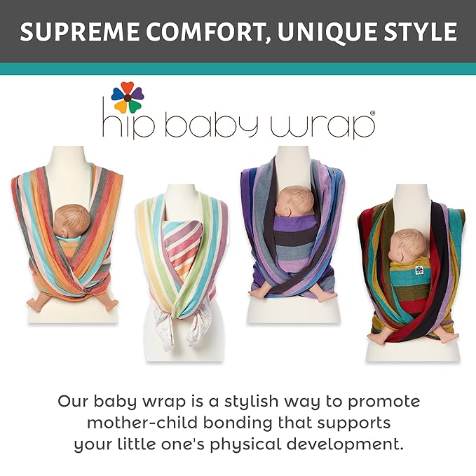 Hip Baby Wrap Woven Carrier for Infants and Toddlers - Perfect for Baby Shower, Sling, Wearing, and Nursing Cover (Midnight)