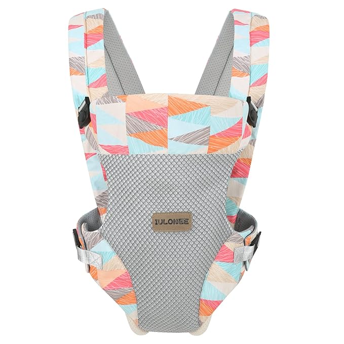 IULONEE Baby Carrier, Embrace Cozy 4-in-1 Infant Carrier Ergonomic Adjustable Holder Portable Convertible Front and Back Backpack Carry for Infants Toddlers Babies Girl and Boy 7-45 Pounds (Colorful)