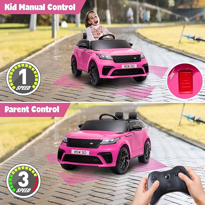 TOBBI Licensed Land Rover VELAR Electric Car for Kid by TOBBI,12V 7AH Ride On Toy for Kids Ages 3-8,Kids Ride On Car w/Remote Control/Music/Safety Belt,Double Doors