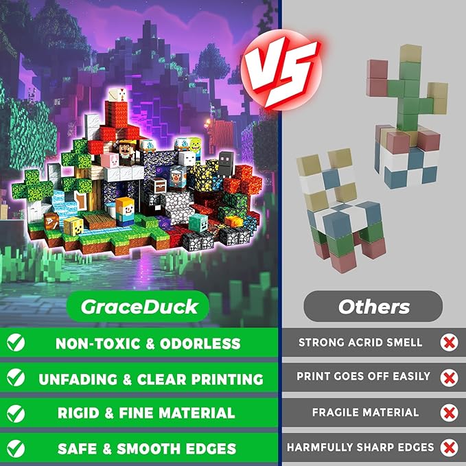 300 PCS Magnetic Blocks - Magnetic Building Blocks, Stacking Magnets for Kids, Sensory Toy for STEM Montessori Sensory Toys for Kids 3+ Boys and Girls Christmas Birthday Gifts