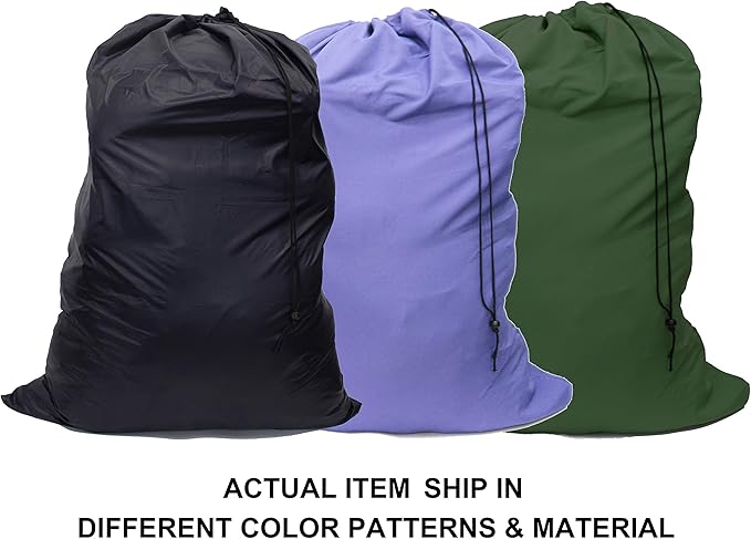 Extra Large Laundry Bag Travel Laundry Bags with Drawstring Closure, Large Dirty Clothes Bag 30"x40" Fit a Laundry Basket or Clothes Hamper for college, dorm and apartment dwellers 3 Pack Mixed Color