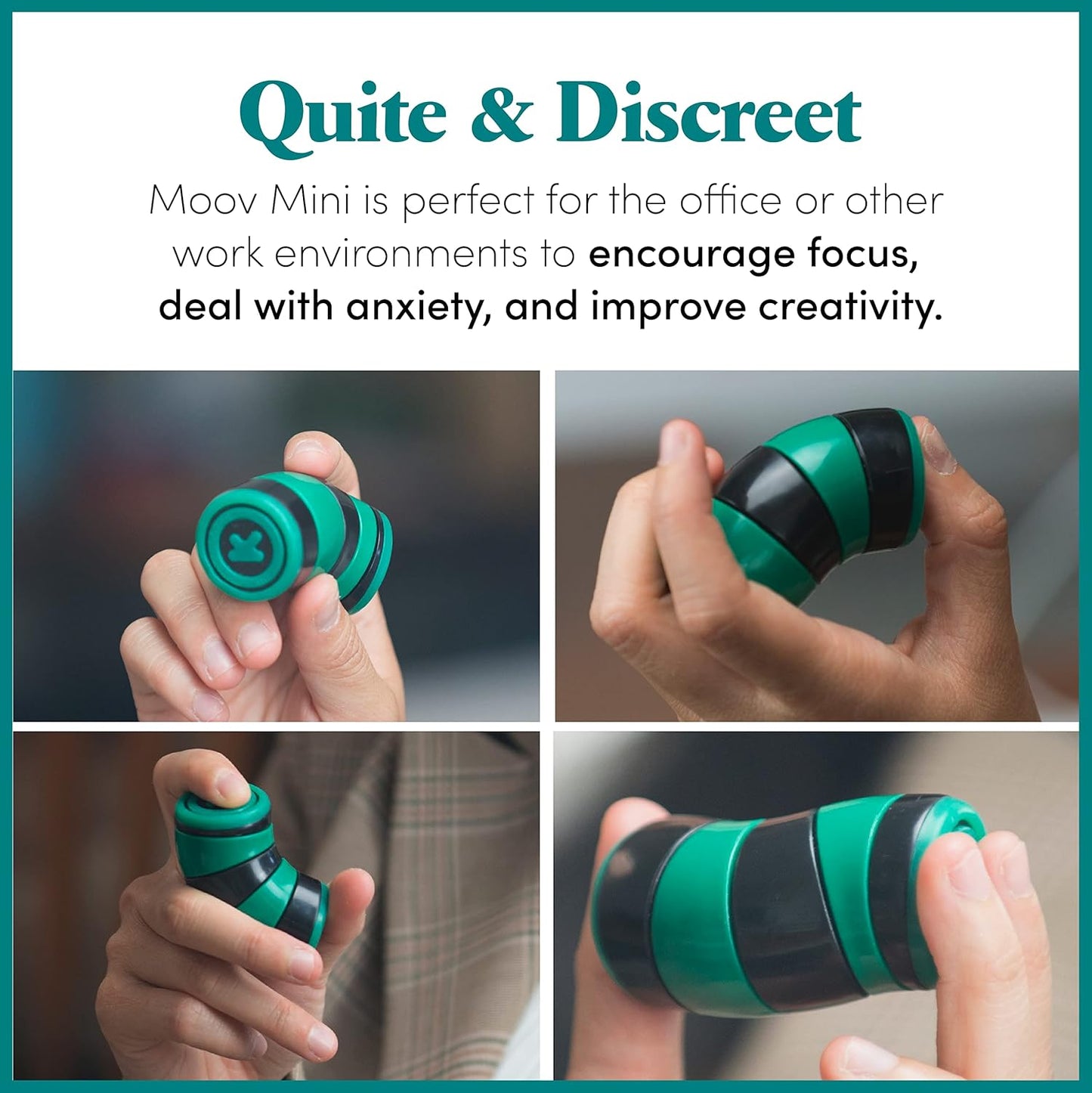 MOOV Mini Fidget Toy, Relieve Anxiety and Stress. Small, Discrete, one Hand use. Relaxing Smooth Movement. Pocket Friendly. Improve Clarity and Focus for Child or Adult. Autism Sensory aid.