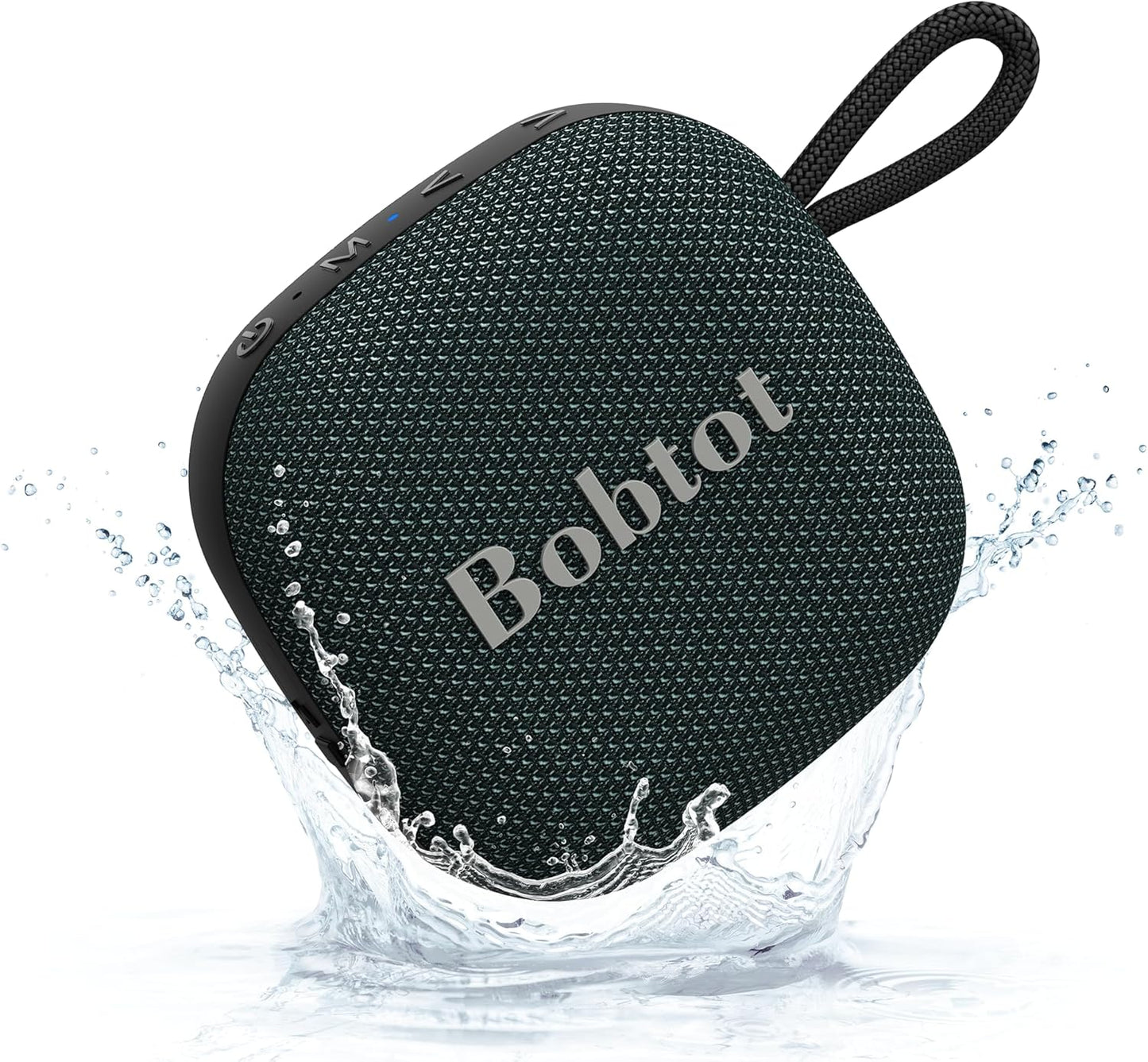 Bobtot Portable Wireless Bluetooth Speaker - IPX7 Waterproof Show Speakers with 16H Playing Time, Loud Stereo Sound, Built-in Mic, TWS, Small Size with Carry Lanyard, DarkBlue