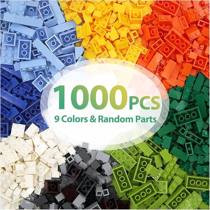 1000PCS Building Bricks, Bulk Classic Building Blocks Set for Boys Compatible with All Major Brands