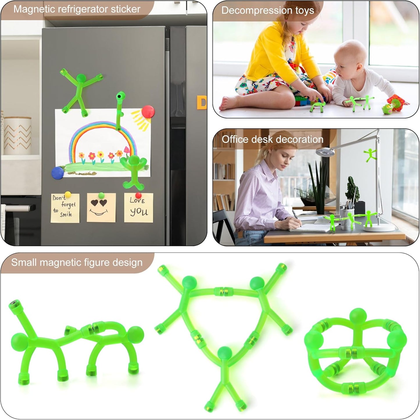 Fidget Toy Pack, Fidget Toy Adults, Party Favor Toys for Kids with Fidget Spinner, Fidget Keychain Keyboard, Fridge Magnets Men, Fidget Pad (Green)