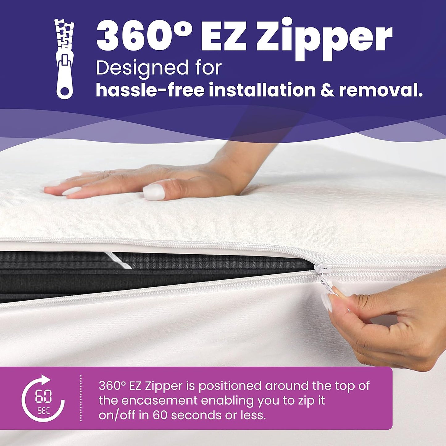 Twin XL Size Waterproof Viscose Made from Bamboo Mattress Encasement by Slumberfy - Premium Skin-Safe Mattress Protector with 360° EZ Zipper Bug, Zippered Encasement (39x80 in)