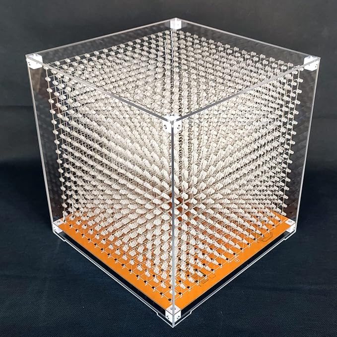 MINI 3D Led Cube DIY Electronics Kit Soldering Project Kit (3D16MINI-CASE-6PS)
