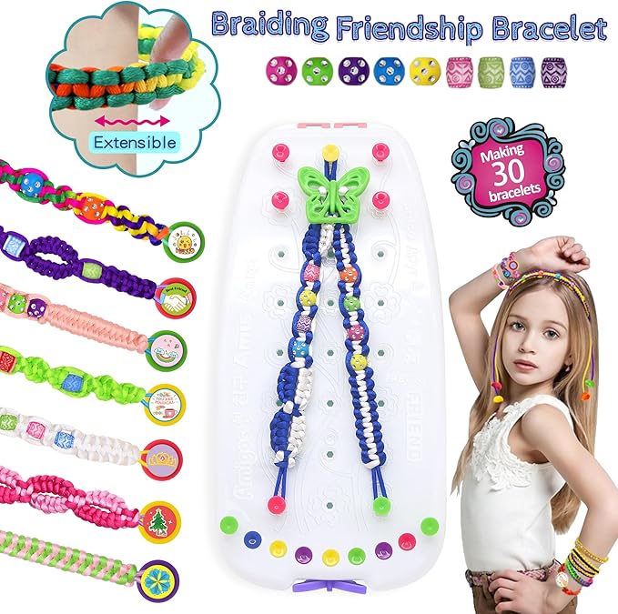 LivyChouance Friendship Bracelet Making Kit, Arts and Crafts for Kids Ages 8-12,Popular Bracelets String Maker Toys Set Craft Making Kit Christmas Birthday Gift for Girls 6 7 8 9 10 11 12