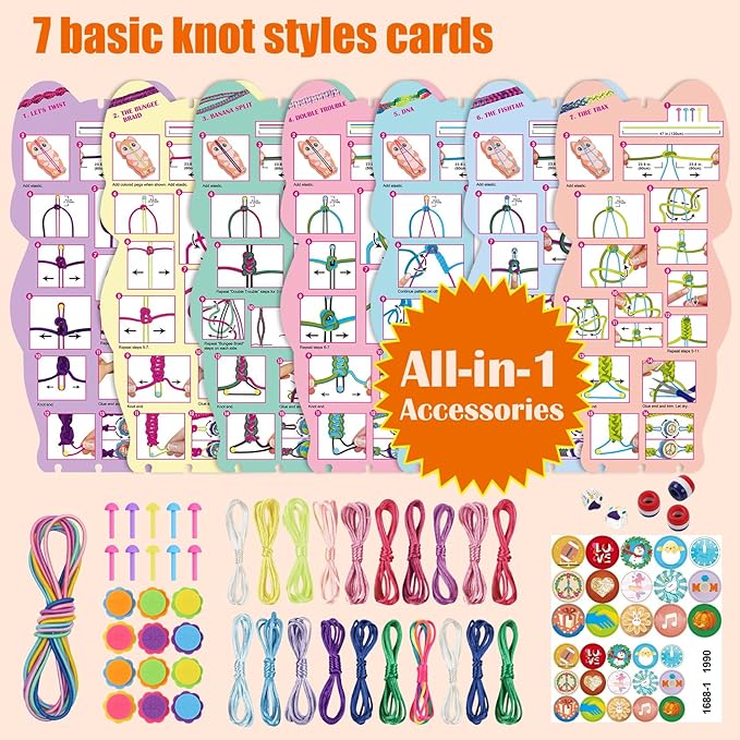 FUNiOi Bracelet Making Kit for Girls 8-10 12 Year Old - DIY Friendship Bracelets Crafts Toys for Kids Ages 6, 7+, Cool Birthday Gift Idea - Cute Squirrel Appearance Bracelet String Maker