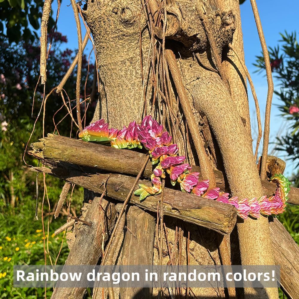 3D Printed Dragon 24inch Gemstone Dragon Dinosaur Christmas Fidget Toy Gifts for Adults Easter Basket Stuffers（24" gem dragon）