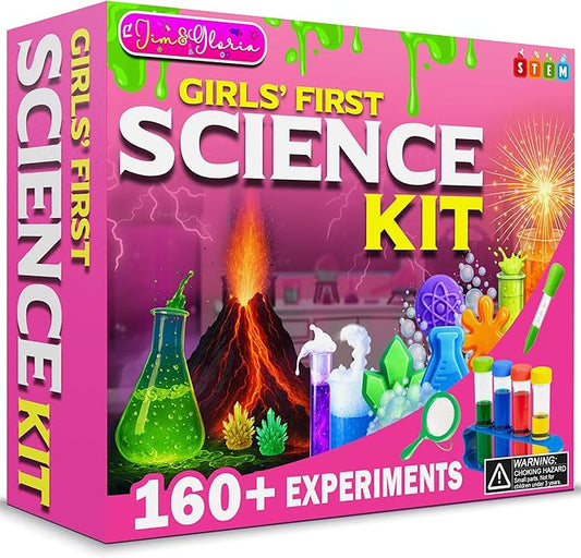 Jim&Gloria Science Kits for Kids Age 5-7 8-12 Year Old Birthday Gifts for Girls, Craft Supplies, Learning & Educational Toys, Stem Toys, Chemistry Set, Science Experiments for Kids Volcano Projects