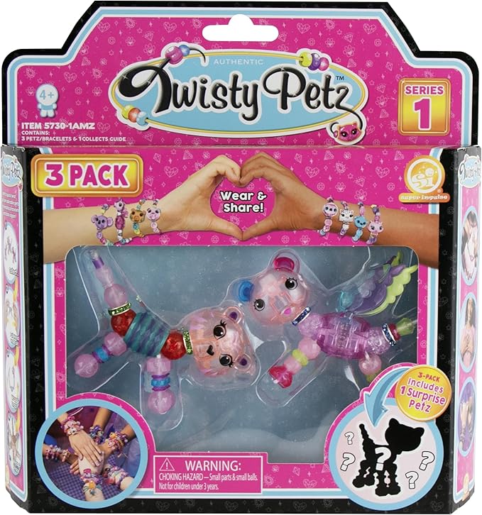 Twisty Petz 3-Pack Jewely Tiger & Cotton Honey Bear - Includes 3 Collectible Petz: 2 You See,1 Surprise! Adorable, collectible petz transform into friendship bracelets, necklace & accessories Girls 6+
