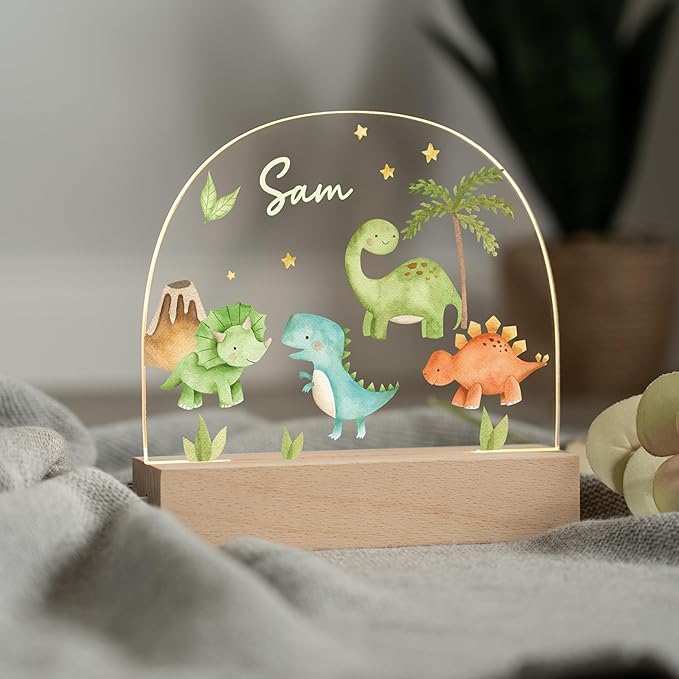 Dino Night Light/Light Up Dinosaur Night Light/Color Changing Dino Lamp/Cute LED Dinosaur Lamp for Boys/Safe, Non-Toxic Design Perfect for Nursery