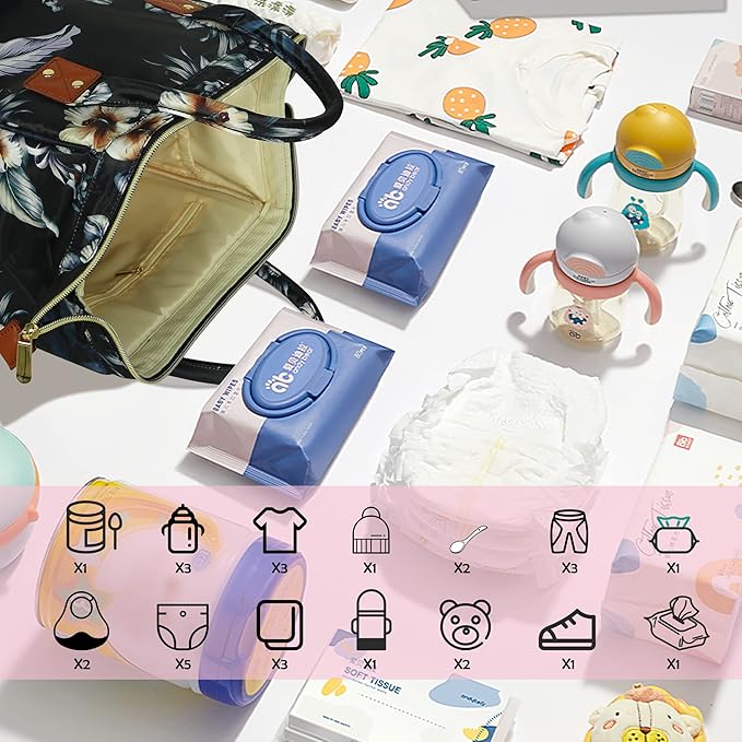 Femuar Diaper Bag Backpack Multifunction Maternity Diaper Bag for Baby Girls & Boys Large Capacity Travel Nappy Bags