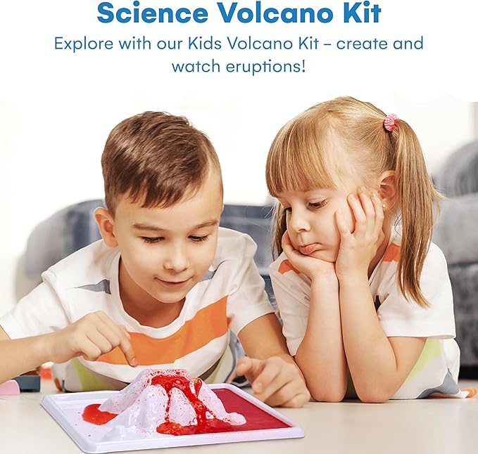 Alpine Choice Volcano Kit - Includes Fast Drying Plaster, Volcano Mold, Non-Toxic Paint and Brush, Stir Stick - Science Experiments for Kids 3+ - STEM Learning Toy - Black