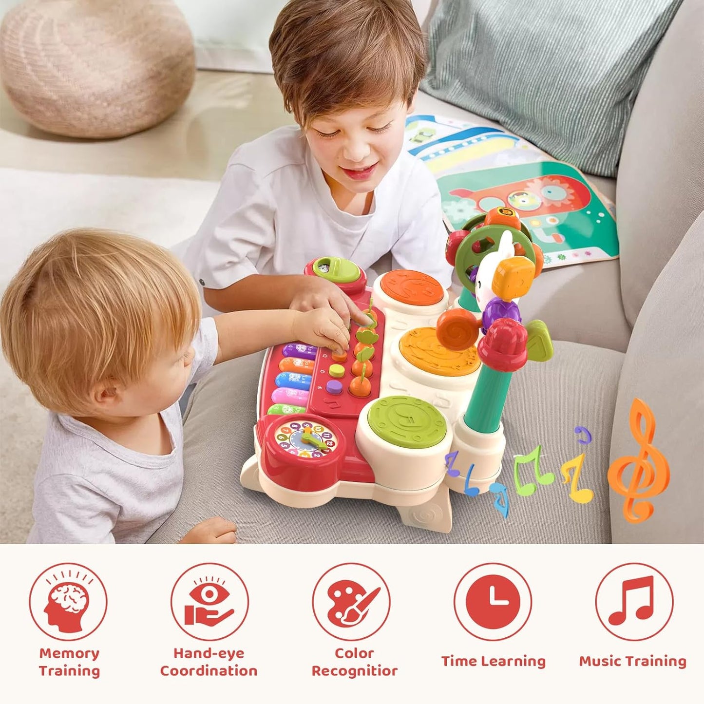 20 in 1 Baby Musical Toys - Interactive Piano Keyboard Drum Set for Infant 6 9 12 18 Months, Toddlers 1-3, Early Learning Development Educational Toy, Birthday Gift for Boys Girls 1 2 3 4