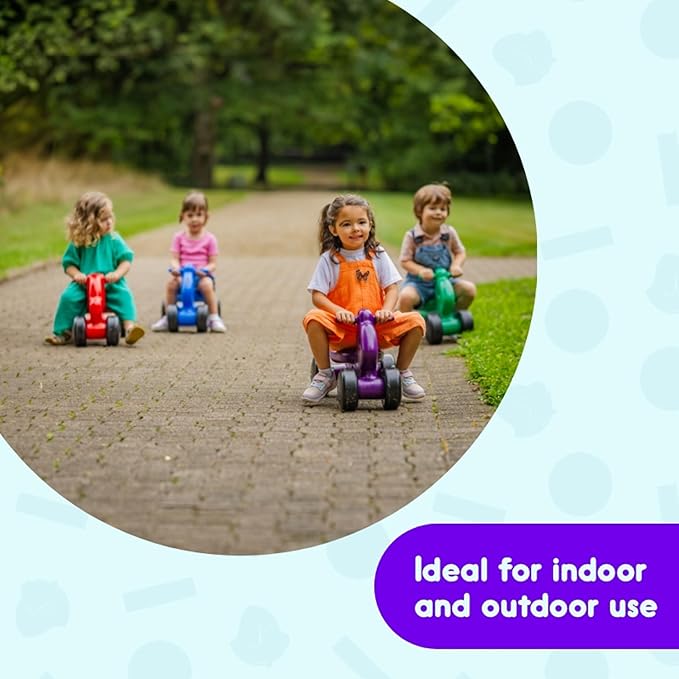 Careplay 2-in-1 Puppy Push & Ride-on Toy, Indoor & Outdoor Use, Low Profile Seat, Recommended for Children up to 50lbs, Durable Construction, Made in The USA (Purple)