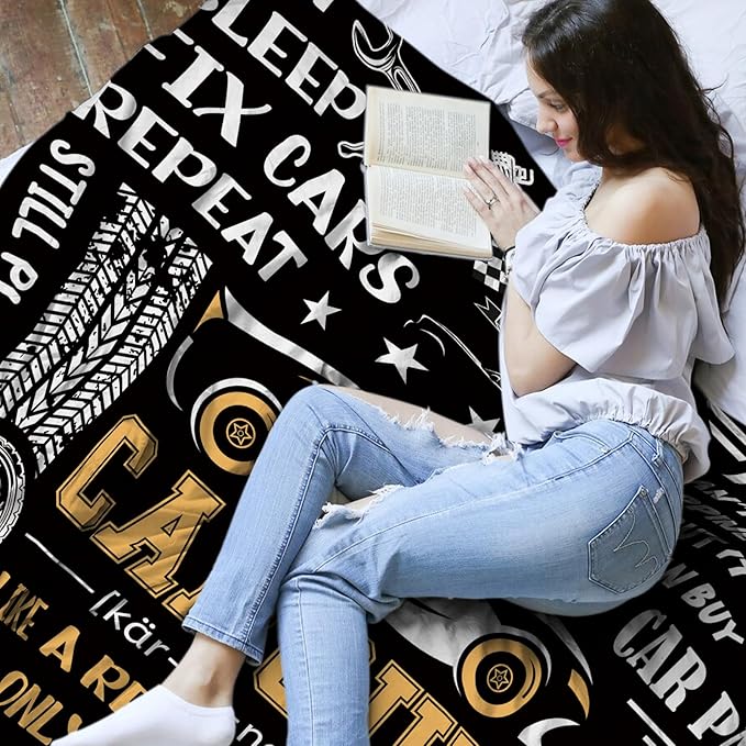 Car Guys Gifts for Men, Blanket Gifts for Dad on Fathers Day, Birthday for Son Grandpa Boys, Soft Thrown Blanket 50" X 60"