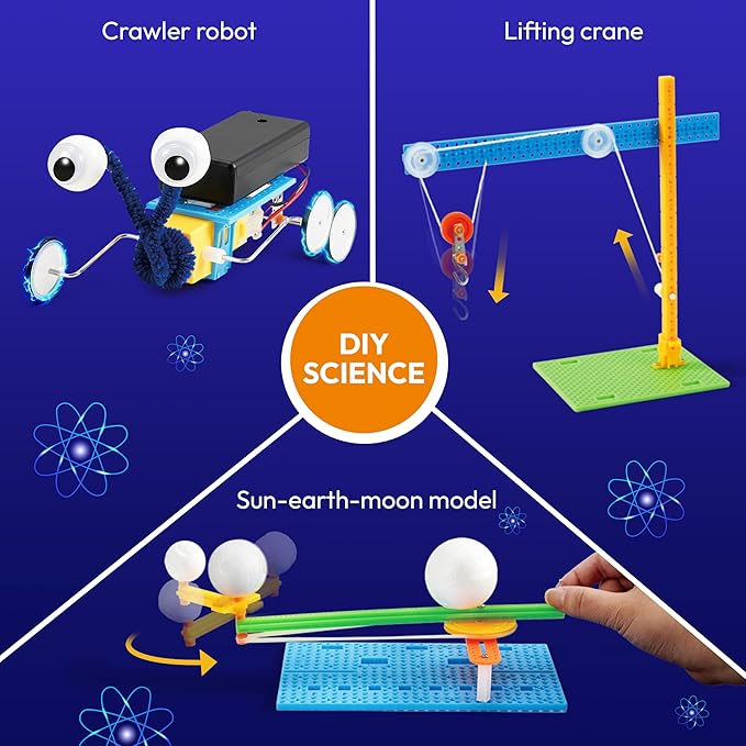 Klever Kits 6 in 1 Electric Robot Kits, Make Your Own Stem Toys for Ages 8-13, Stem Activities Educational Science Kits for Boys and Girls Birthday Gifts