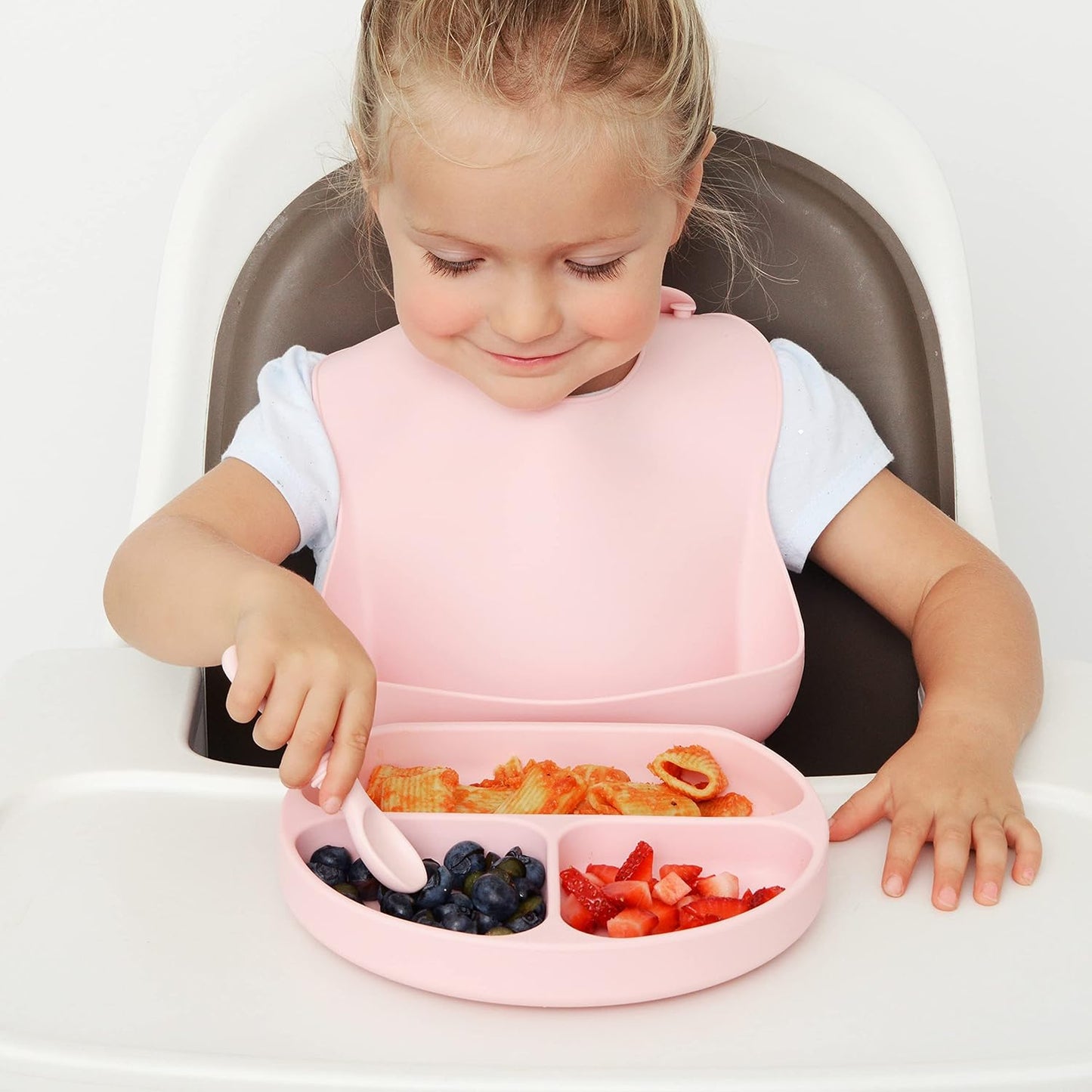 PrimaStella Silicone Chew Spoon 6-Piece Set | First Stage Feeding Spoons | Baby Led Weaning Supplies | BPA Free | Dishwasher and Boil Safe | Neutral Palette