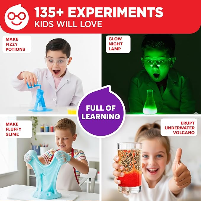 Doctor Jupiter Ultimate Science Kit, Chemistry Set for Kids Ages 8-10-12-14 | Birthday Gift Ideas for Boys & Girls 8,9,10+ Years Old| STEM Toy with 135+ Experiments| Learning & Educational Projects