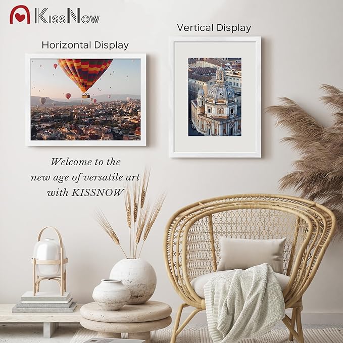 18x24 Poster Frame 2 Pack, White Solid Wood Picture Frame with Polished Plexiglass, Wall Hanging