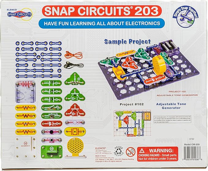 Snap Circuits 203 Electronics Exploration Kit | Over 200 STEM Projects | Full Color Project Manual | 42 Snap Modules | Unlimited Fun
