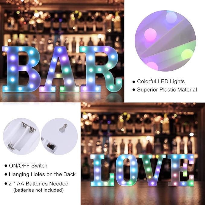 Foaky Colorful LED Number Lights with Remote,MarqueeLight Up Number Sign for Night Light Wedding/Birthday Party Battery Powered Christmas Lamp Home Bar Decoration (3)