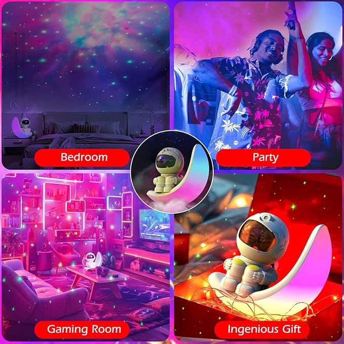 Galaxy Projector - Astronaut Galaxy Projector with Built In Speaker, Remote Star Projector for Bedroom & Ceiling, Night Light for Kids, Adults, Party/Room Decor, Christmas/Birthday Gift