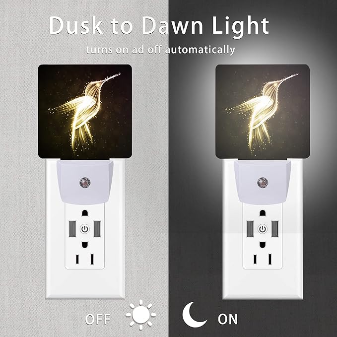 Hummingbird Night Light,Night Lights 0.5W Sleep Friendly for Women/Men Led Night Light Dusk to Dawn Sensor Nightlight for Stairway/Hallway/Kitchen