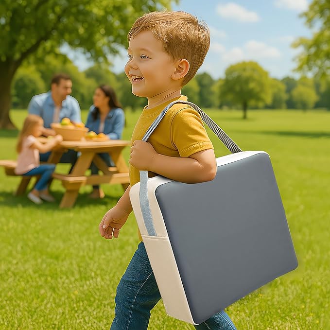 Toddler Dining Table Booster seat, PU Washable Waterproof Double seat Belt Non-Slip Bottom Booster seat for Dining Toddler, Portable Travel Increase Cushion