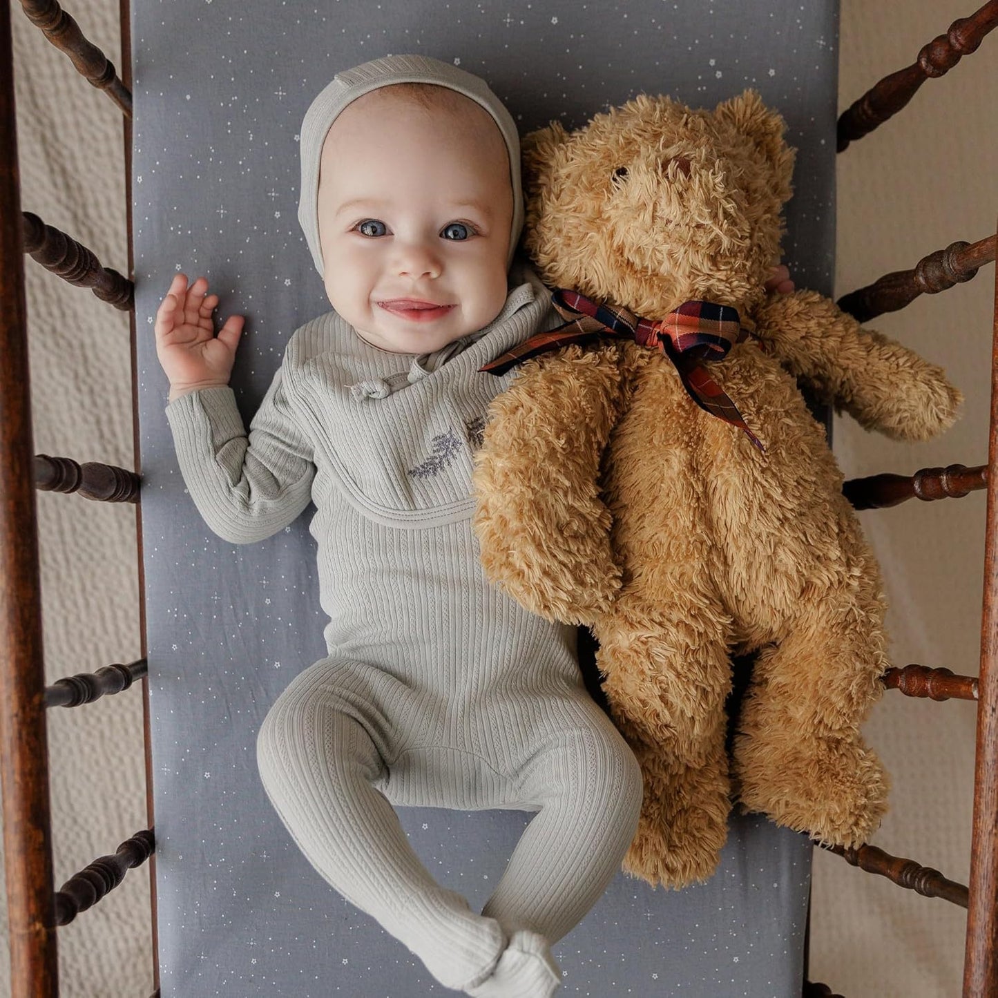 Ely’s & Co. Changing Pad Cover, Diaper Changing Table Sheets, 2 Pack, Cradle Sheet Set for Baby Boys, 100% Jersey Knit Cotton, Celestial Blue Collection, 32”x16”x5”