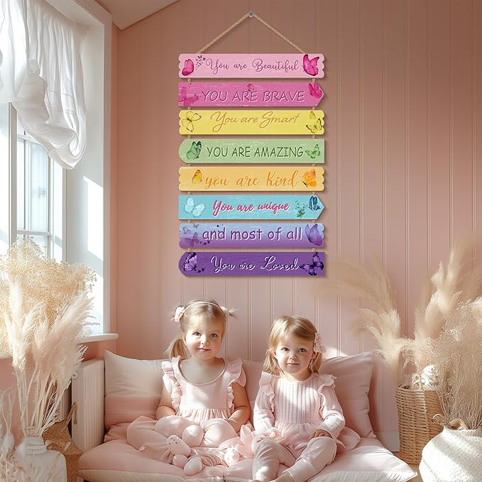 Butterfly Room Decorations For Girls, Kids Room Decor, Inspirational Wall Decor, Little Kids Bedroom Decor,Bedroom Deco For Teen Girls,Nursery Wall Deco (Butterfly)