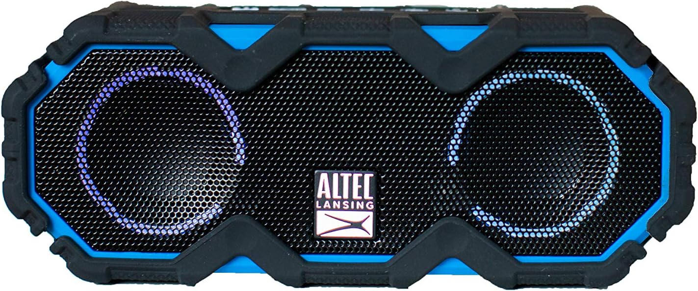 Altec Lansing LifeJacket Mini - Waterproof Bluetooth Speaker with Lights, Portable Wireless Speaker for Pool, Beach, Hiking, Sports, Camping, 16 Hour Playtime, Floats in Water