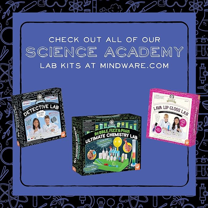 MindWare Science Academy Squishy Ball lab - Kids & Teens Make 3 Squishy Ball Stress Toys with Our 35pc Set - Wild & Weird Experiments for Boys & Girls - Great Educational Gift