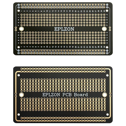 10 Pcs Solderable Breadboard PCB Board Gold-Plated Solder Breadboard for DIY Electronics Projects Apply to Soldering Projects 3.5"x2.05" (Black)