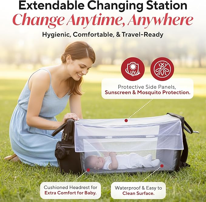 Award-Winning Eco-Friendly Smart Diaper Bag with Changing Station – 2025 Evergreen Winner, Premium All-in-One Backpack, Patent Pending, Heated Bottle Pockets, Trusted by Parents, Seen in Top USA Media