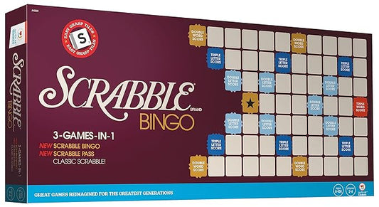 Joy for All Senior Word Games - Classic Scrabble & Bingo - Easy to Read & Grip - Board Games for Elderly Adults, Orange