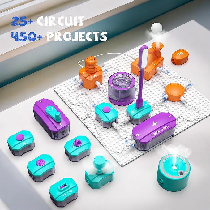 Science Kits For Kids ages 5-7 8-12, Educational STEM Toys 45 PCS Circuit Exploration Kit Over 450 Projects, STEM Science Experiments For Kids 6-8 9-12, Ideas Toys Gifts For 8 9 10 11 12 Year Old Boys