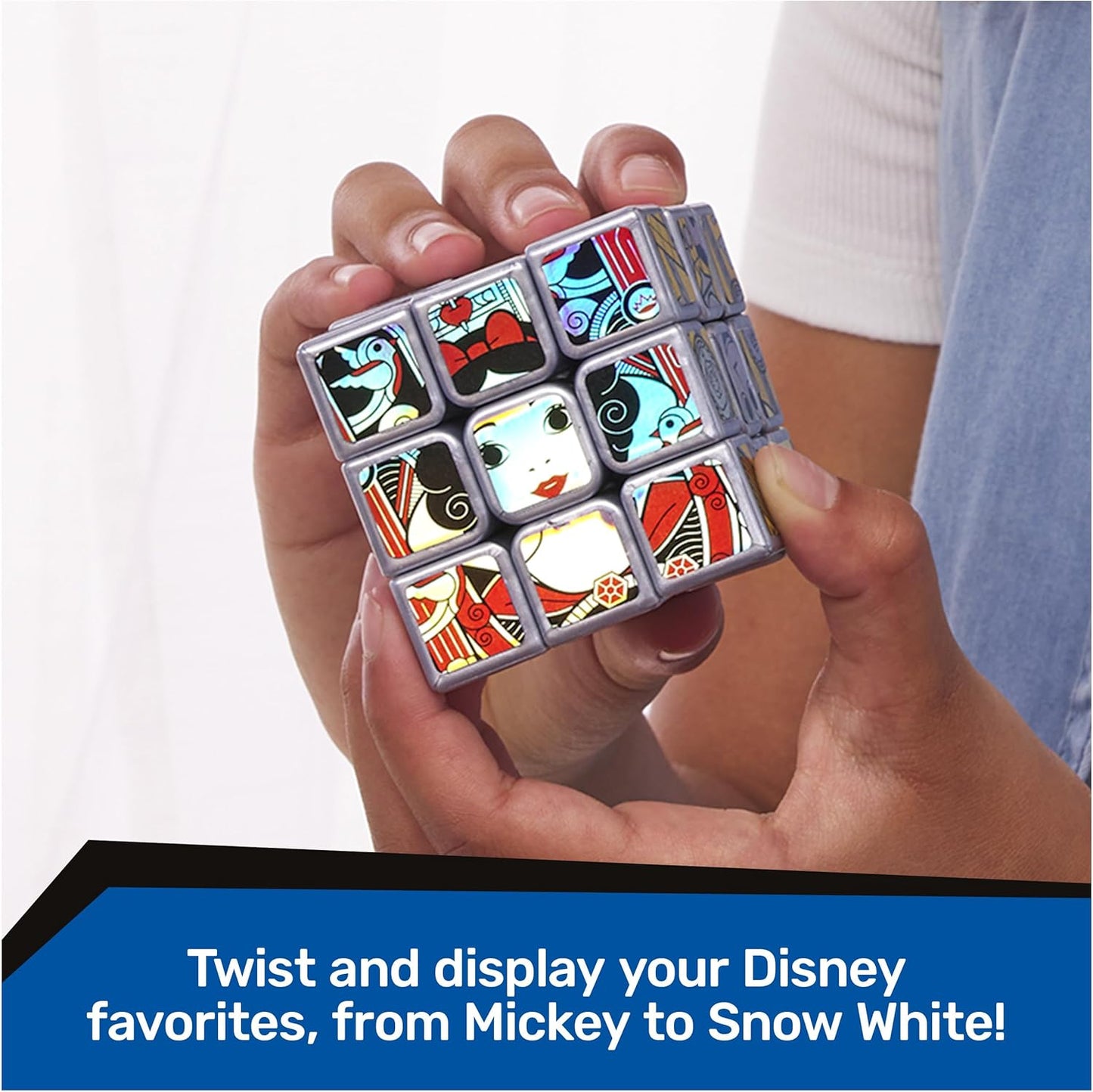 Rubik's Cube, Disney 100th Anniversary Metallic Platinum 3x3 Cube, Fidget Toys Adults, Mickey Mouse Toys, Easter Basket Stuffers, Disney Toys for Adults & Kids Ages 8+