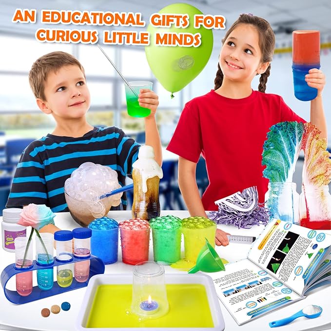 UNGLINGA 100+ Science Lab Experiments Kit for Kids, S.T.E.M Project Activities Educational Birthday Toys Gifts for Boys Girls, Chemistry Set, Gems Dig, Volcano, Glowing Worms