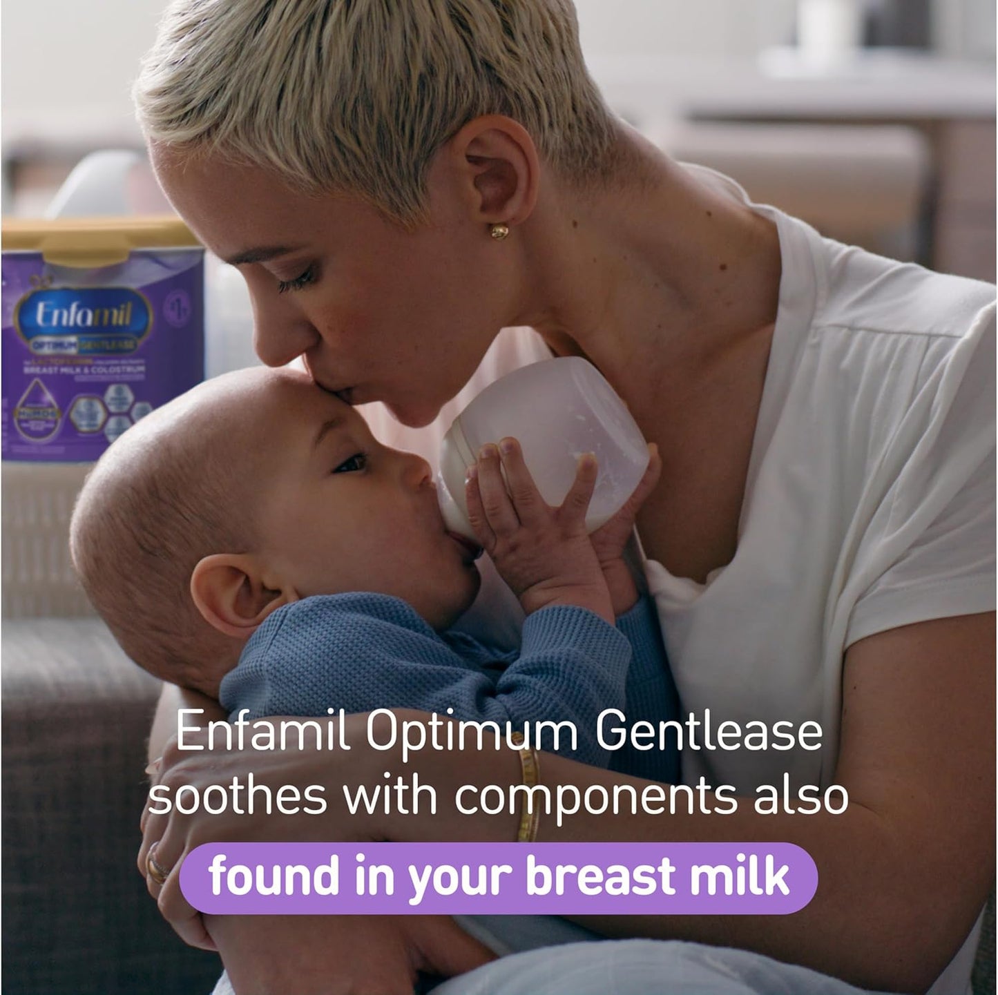 Enfamil Optimum Gentlease Baby Formula, Our Closest Formula to Breast Milk For Fussiness, Crying, Gas & Spit-up, Immune-Supporting Lactoferrin also found in Breast Milk, 19.5 Oz