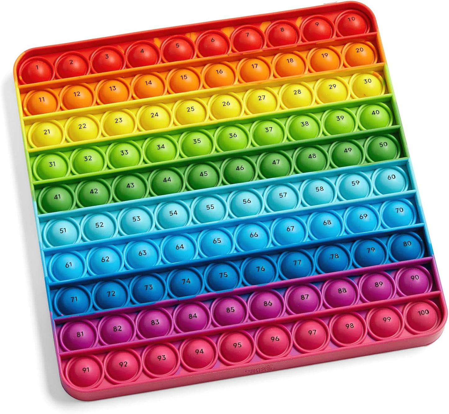 hand2mind Hundred Board Sensory Bubble Popper, Pop Fidget Toys for Kids, Multiplication Board, Math Manipulatives Kindergarten, Fine Motor Toys, Fidgets for Classroom, Calm Down Corner Supplies