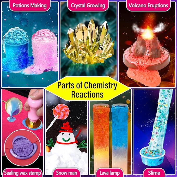 230 Experiments Science Kits for Kids - S.T.E.M Toys with Magic Chemistry Set Crystal Growing Physics Slime Educational Gifts Idea for Boys Girls