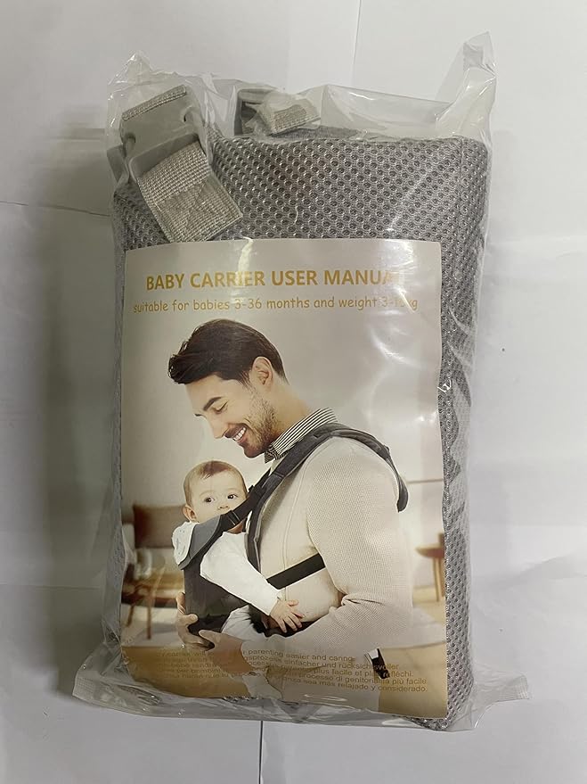 IULONEE Baby Carriers from Newborn with Detachable Bibs Ergonomic Portable Baby Front & Back Backpack Carry Adjustable Toddlers Carrier for Infant Within 33lbs Light Gray