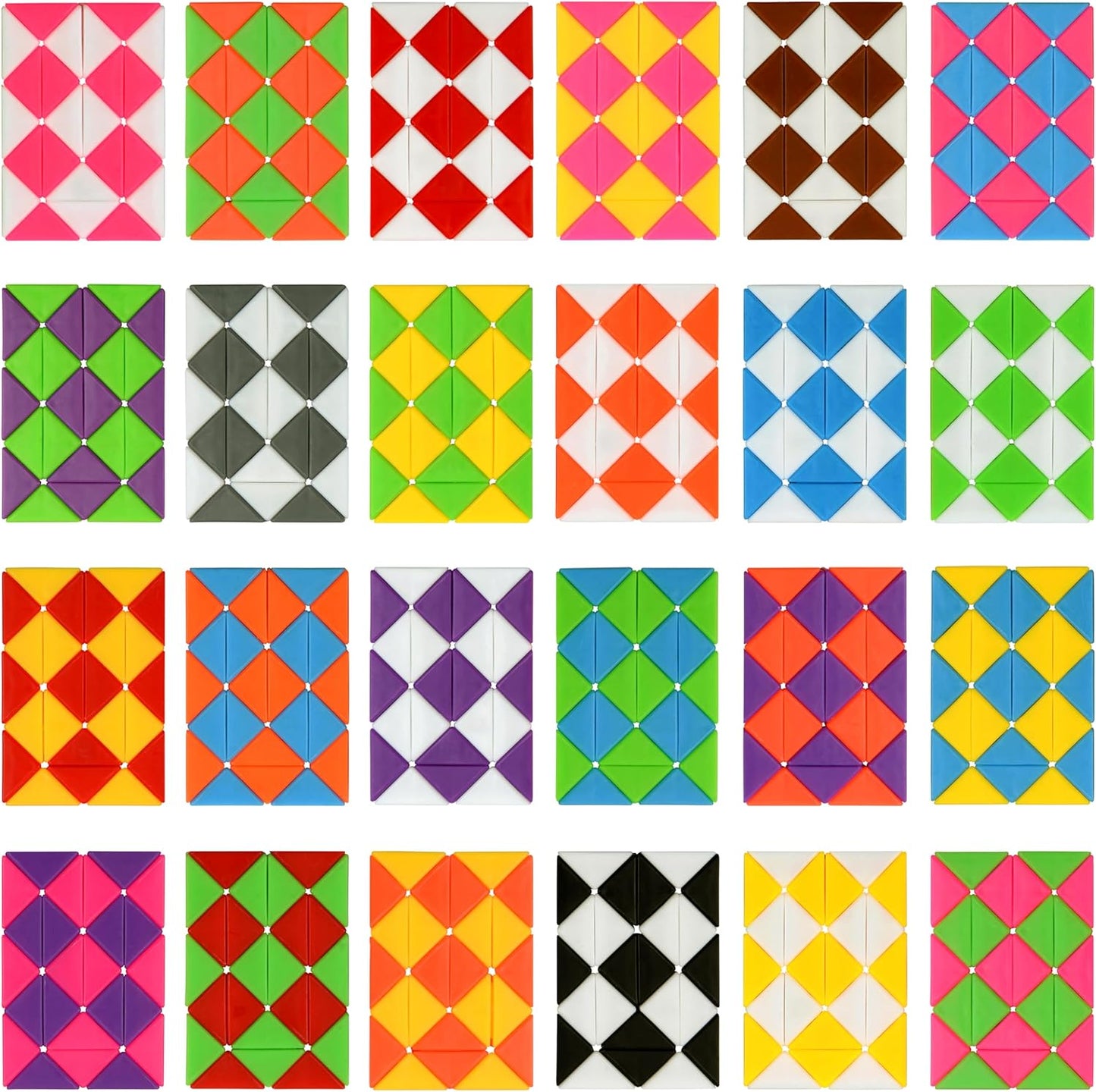 26 Pack 24 Blocks Magic Snake Cube Toy,Fidget Mini Snake Cube Puzzle Toy for Kids,Mini Plastic Puzzle Cube Toy for Kids Party Supplies,Classroom Rewards